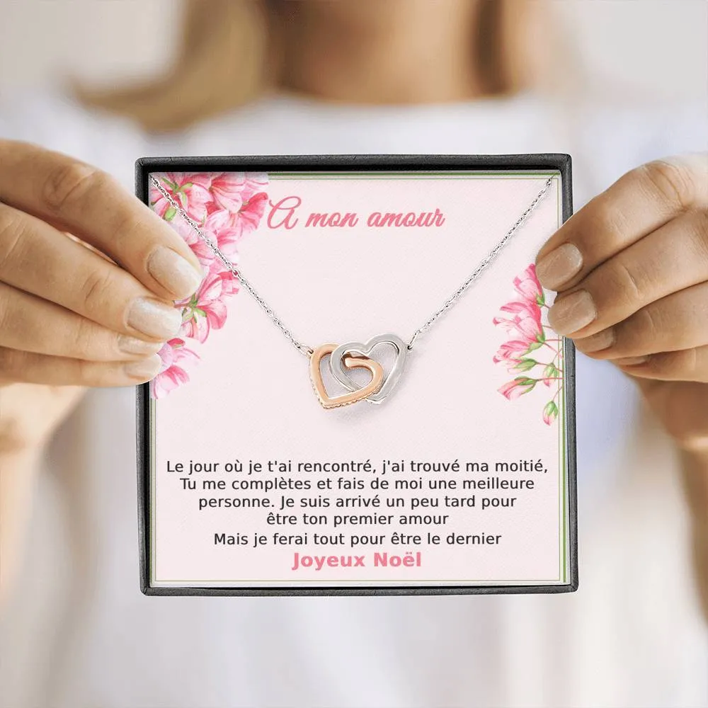 NOELENCHANTÉ • COLLIER JOYEUX NOËL MON AMOUR Double Cœur