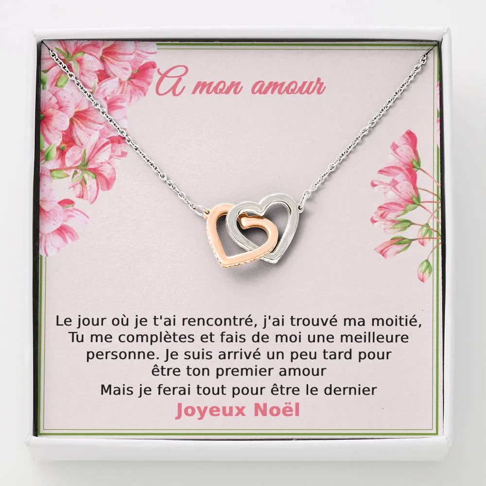NOELENCHANTÉ • COLLIER JOYEUX NOËL MON AMOUR Double Cœur