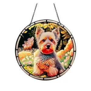 Norwich Terrier Acrylic Suncatcher with chain #SC302 by d'ears