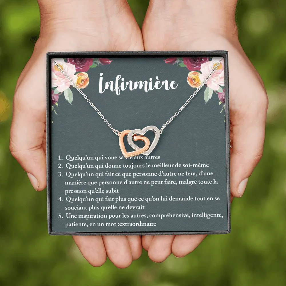 NURSE • Collier Infirmière Double Cœur