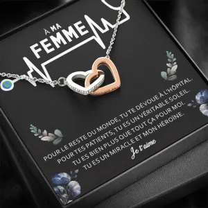NURSE • Collier Infirmière Double Cœur