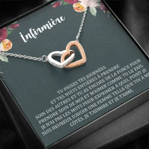 NURSE • Collier Infirmière Double Cœur