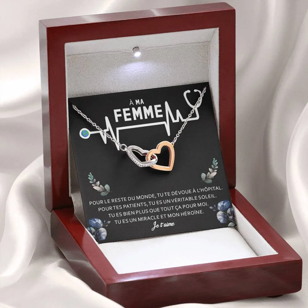 NURSE • Collier Infirmière Double Cœur