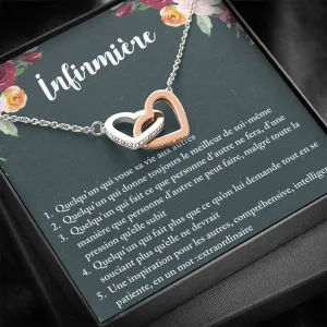NURSE • Collier Infirmière Double Cœur