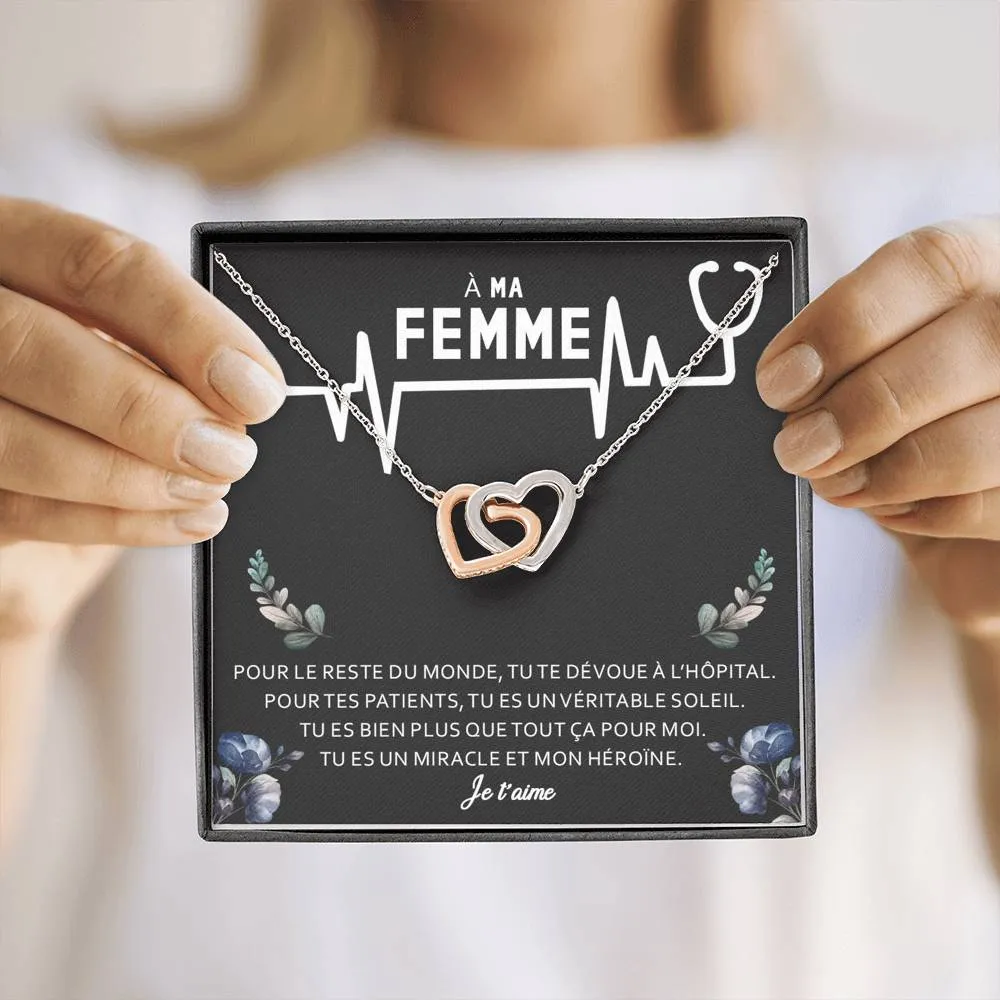 NURSE • Collier Infirmière Double Cœur