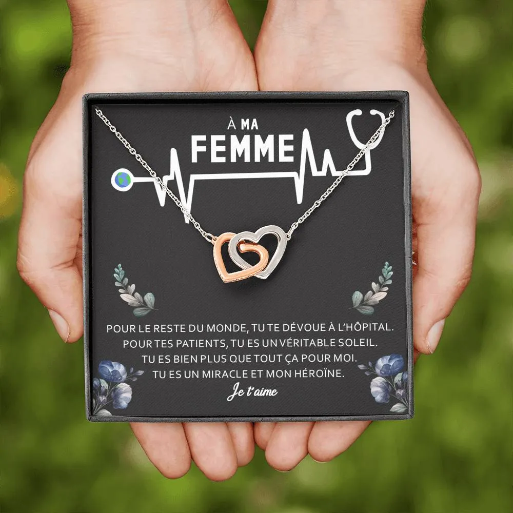 NURSE • Collier Infirmière Double Cœur