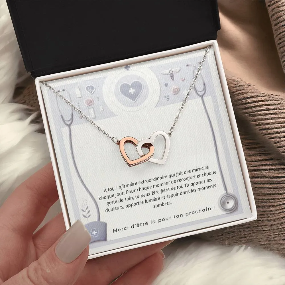 NURSE • Collier Infirmière Double Cœur