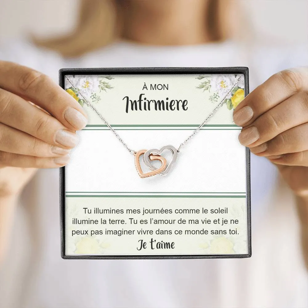 NURSE • Collier Infirmière Double Cœur