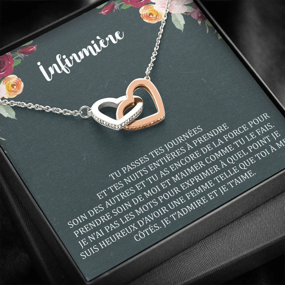NURSE • Collier Infirmière Double Cœur