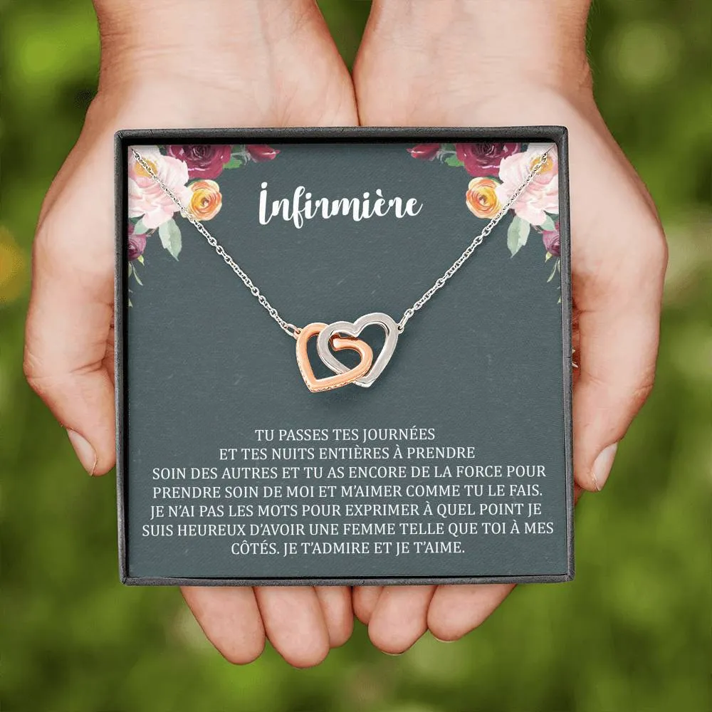 NURSE • Collier Infirmière Double Cœur