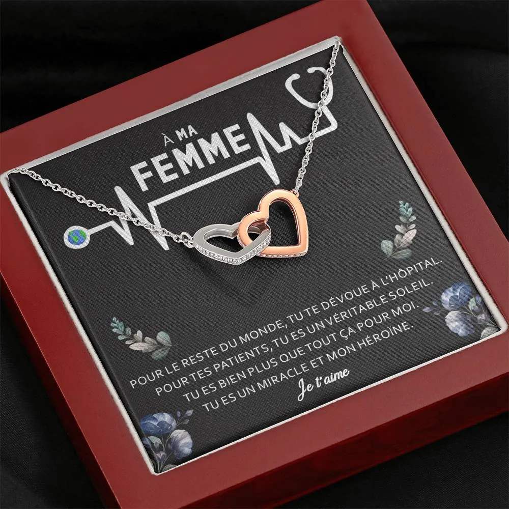 NURSE • Collier Infirmière Double Cœur