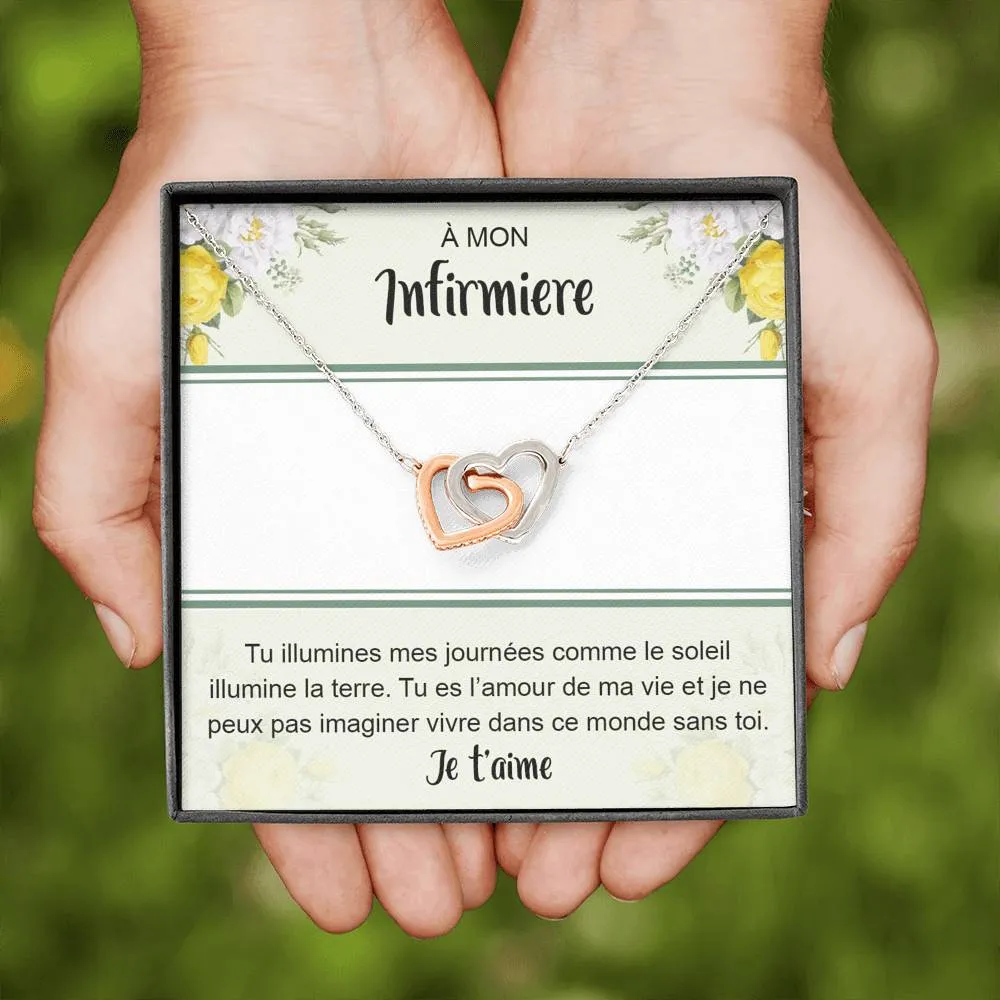 NURSE • Collier Infirmière Double Cœur