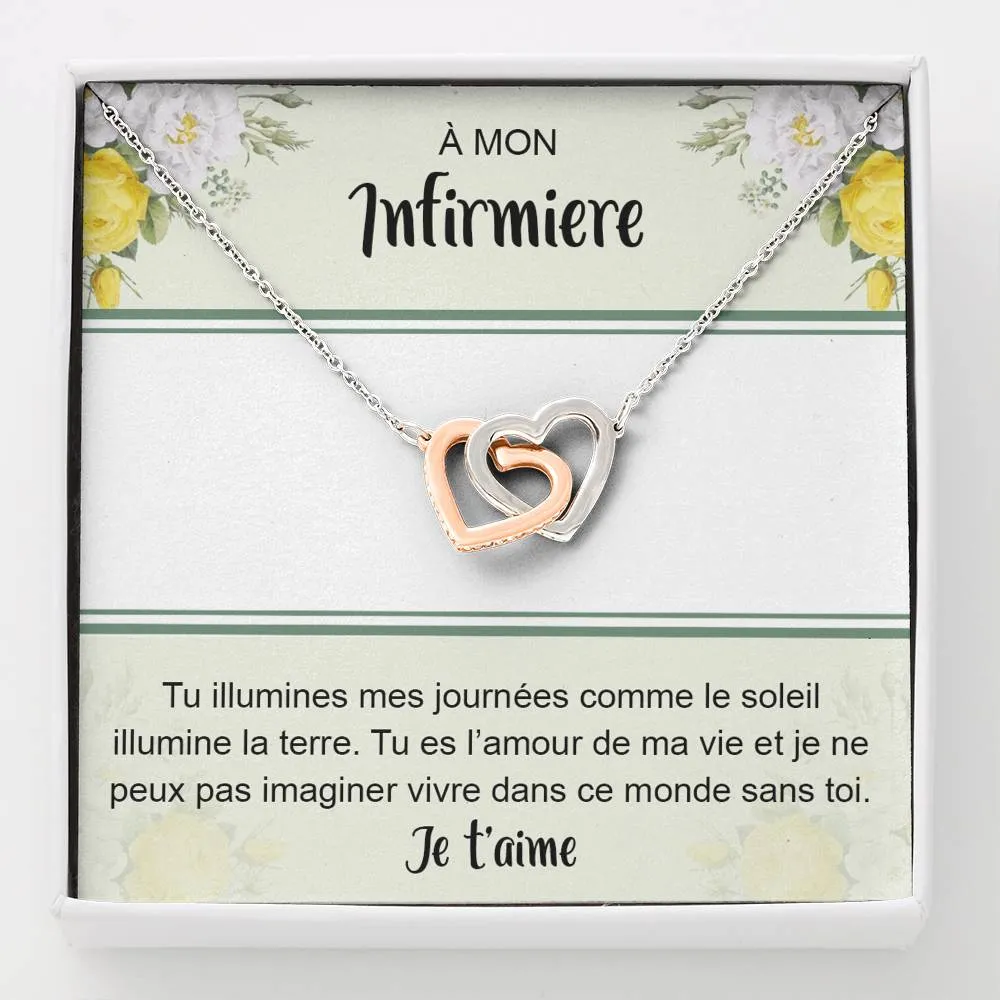 NURSE • Collier Infirmière Double Cœur