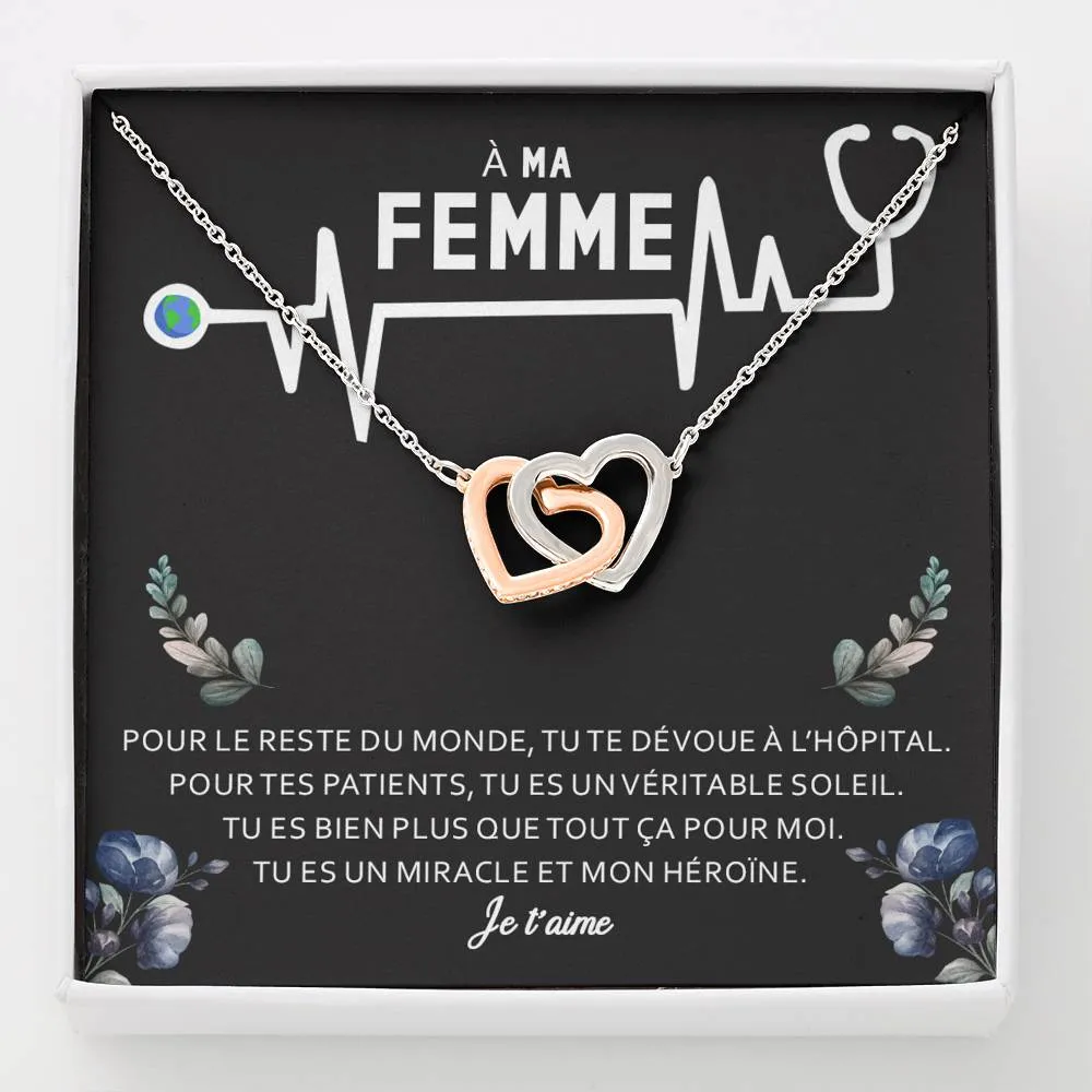 NURSE • Collier Infirmière Double Cœur