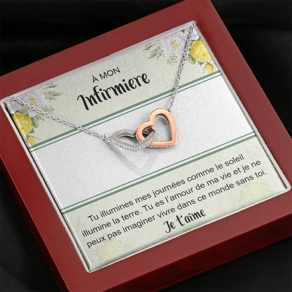 NURSE • Collier Infirmière Double Cœur