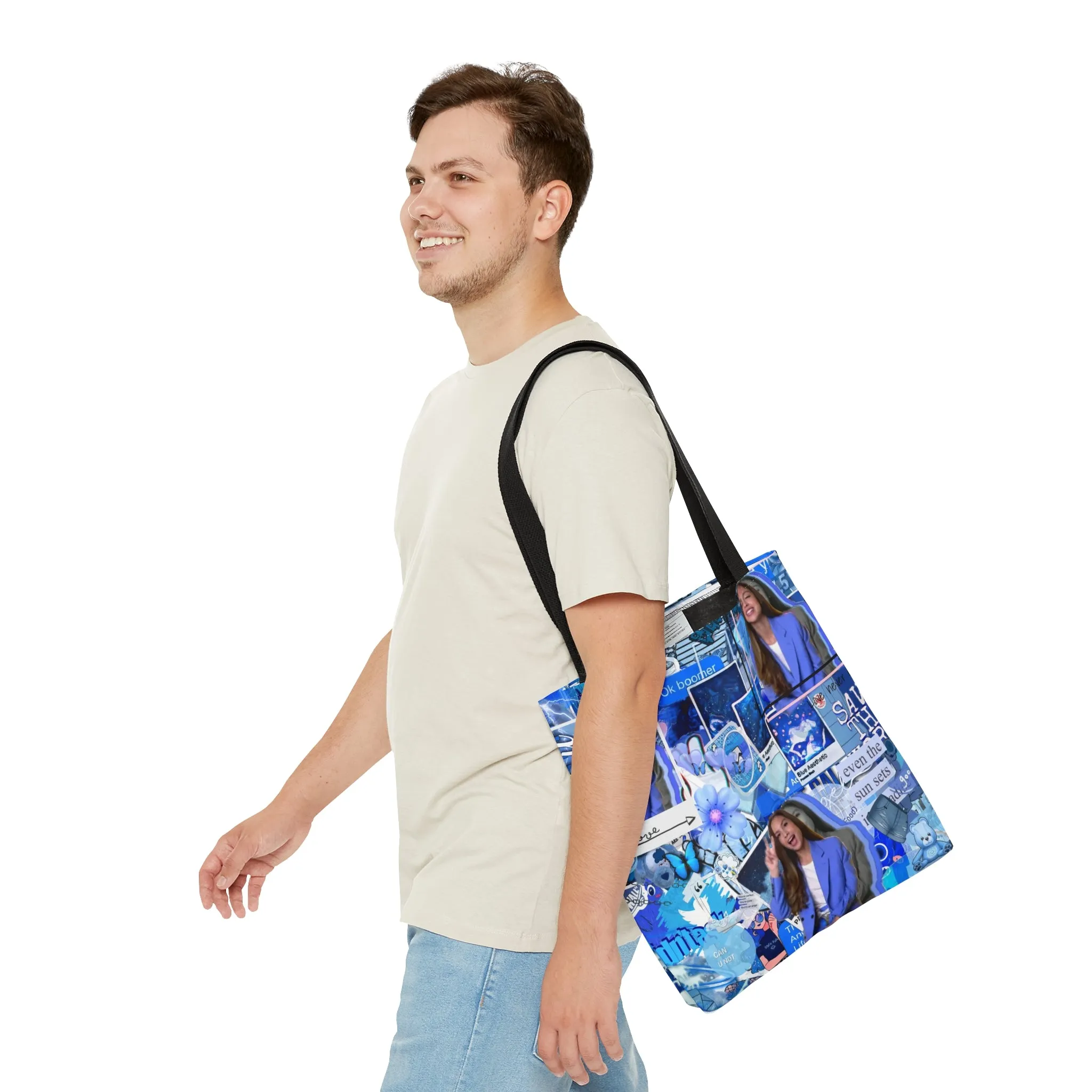 Olivia Rodrigo Blue Aesthetic Collage Tote Bag