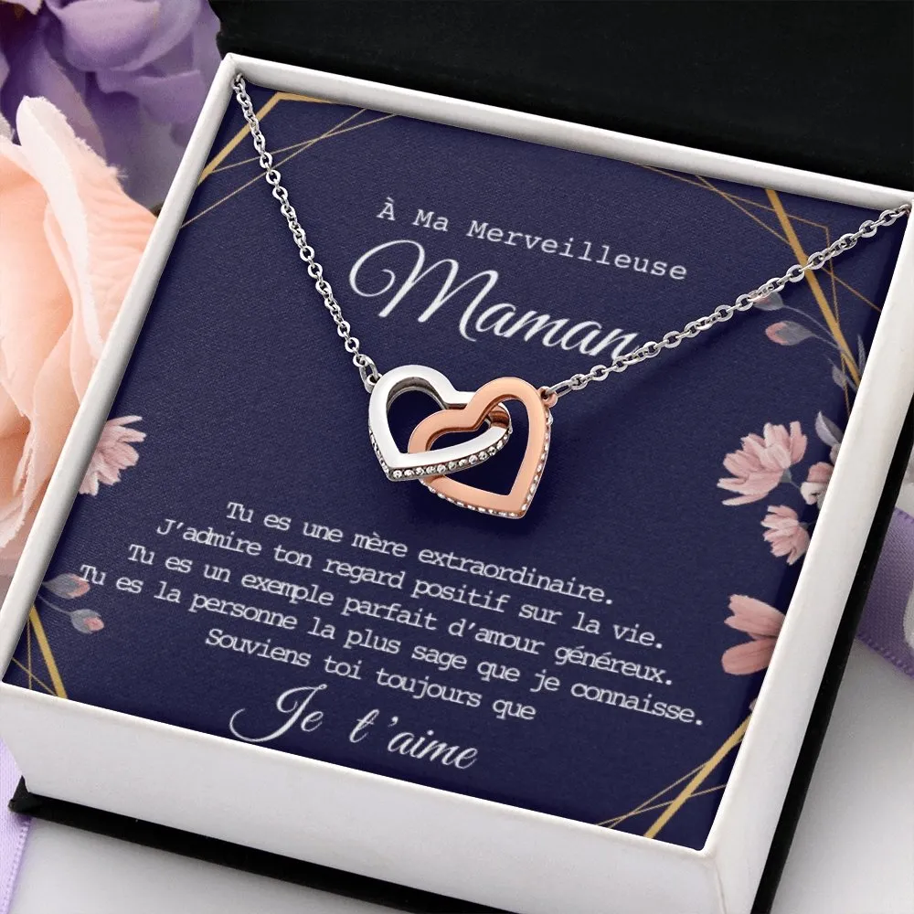 ONEMOM • Collier Déclaration Maman Double Cœur