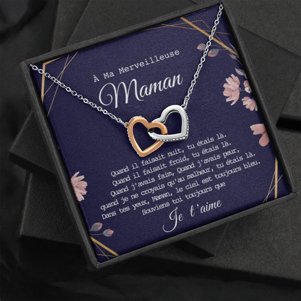 ONEMOM • Collier Déclaration Maman Double Cœur