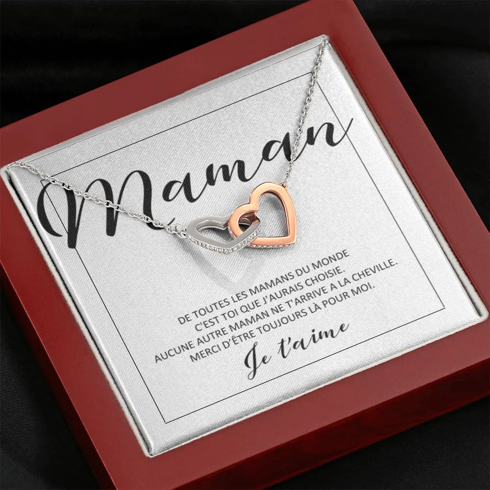 ONEMOM • Collier Déclaration Maman Double Cœur