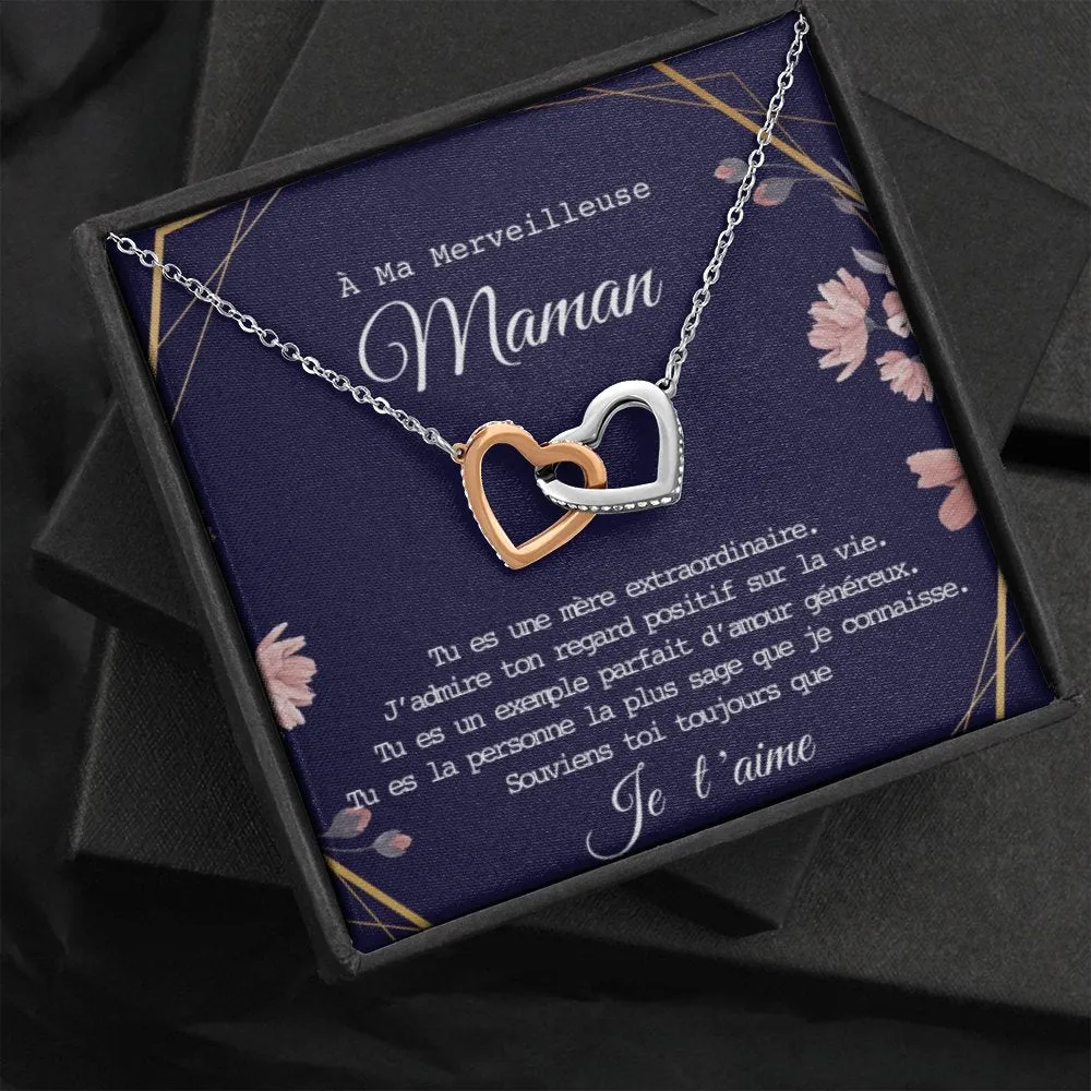 ONEMOM • Collier Déclaration Maman Double Cœur