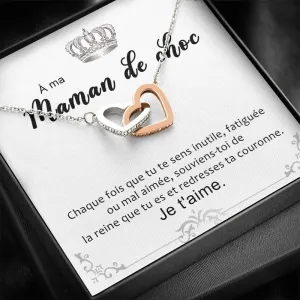 ONEMOM • Collier Déclaration Maman Double Cœur