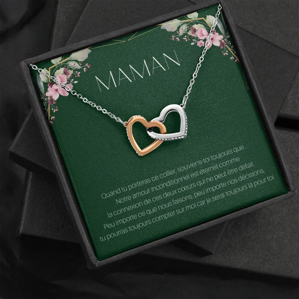 ONEMOM • Collier Déclaration Maman Double Cœur