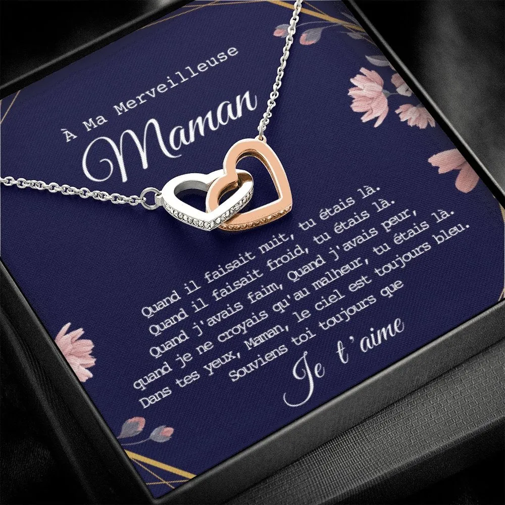 ONEMOM • Collier Déclaration Maman Double Cœur