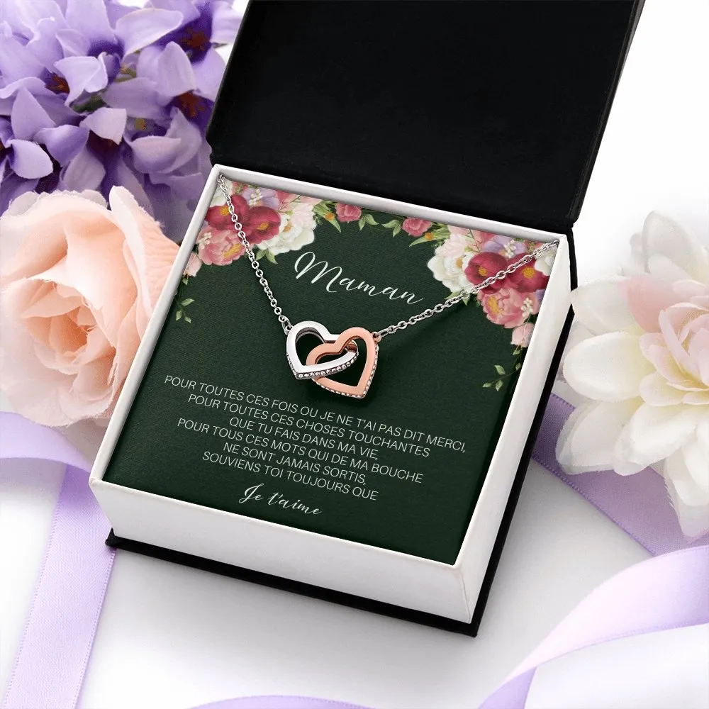 ONEMOM • Collier Déclaration Maman Double Cœur