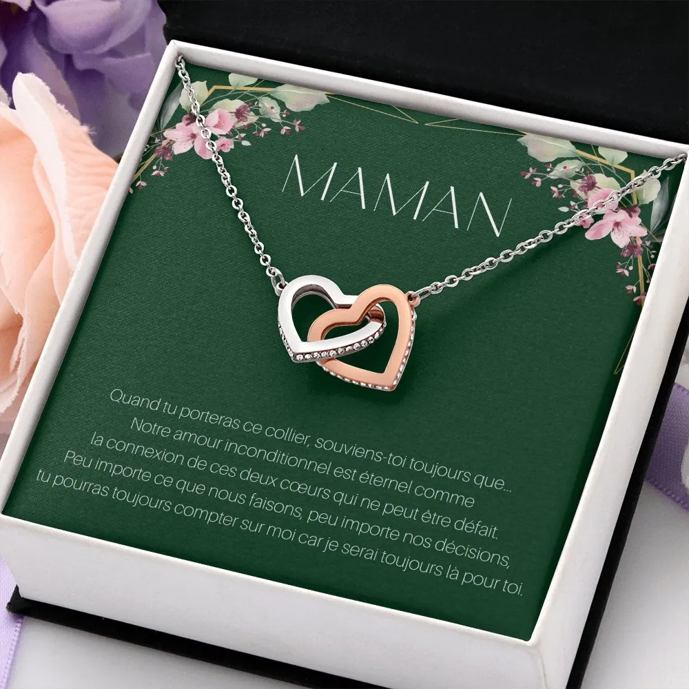 ONEMOM • Collier Déclaration Maman Double Cœur