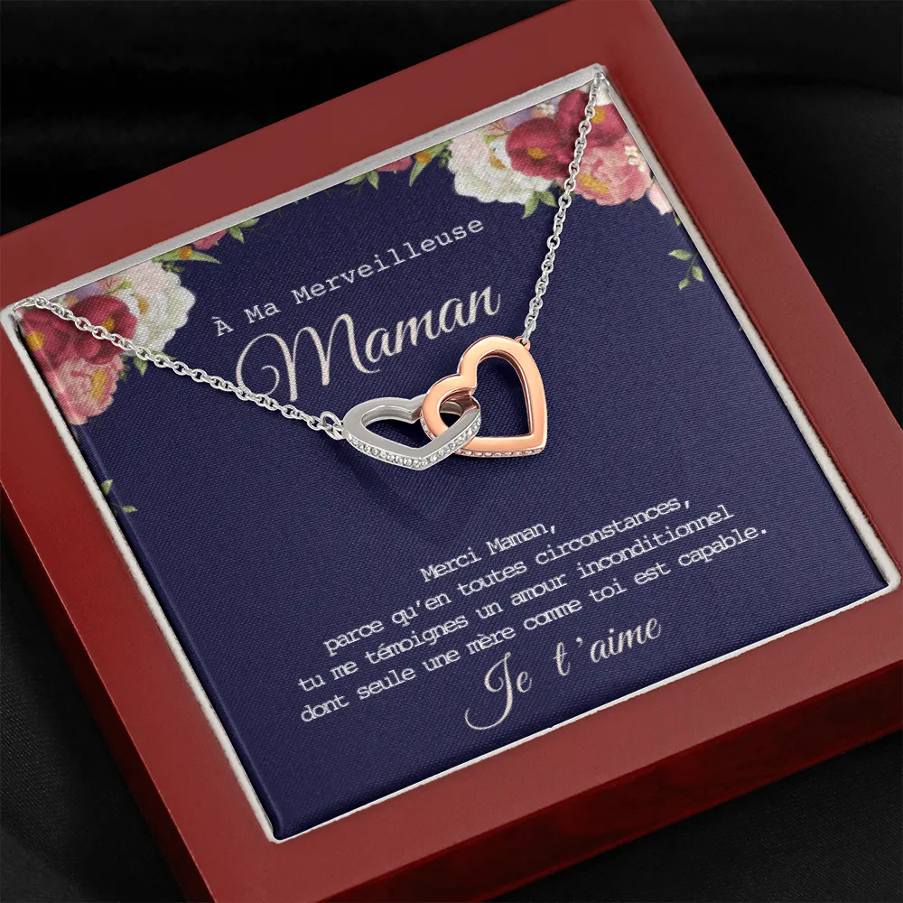 ONEMOM • Collier Déclaration Maman Double Cœur