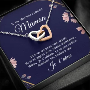 ONEMOM • Collier Déclaration Maman Double Cœur