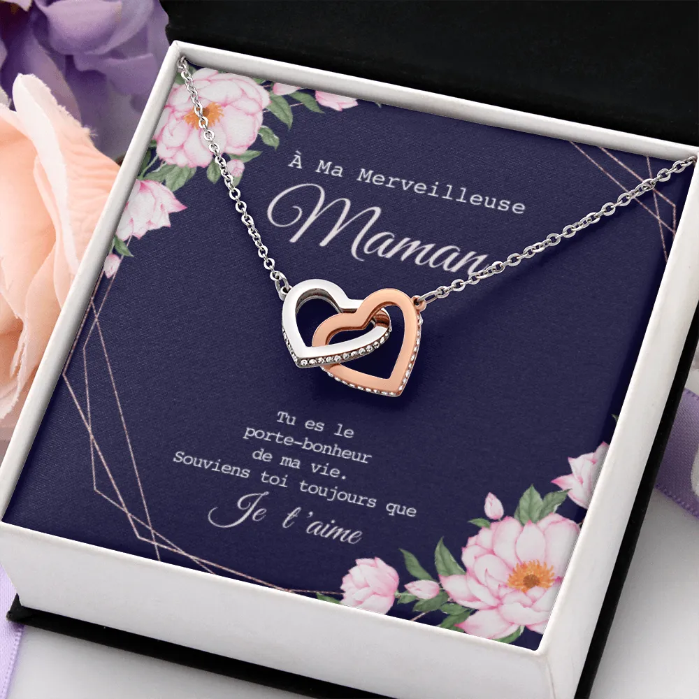 ONEMOM • Collier Déclaration Maman Double Cœur