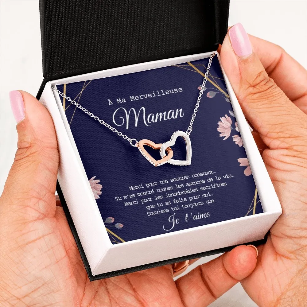 ONEMOM • Collier Déclaration Maman Double Cœur