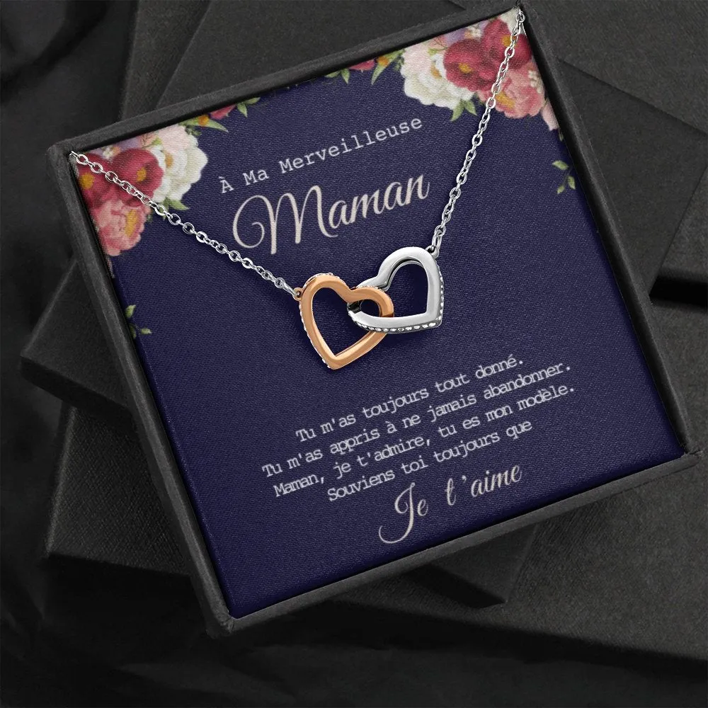 ONEMOM • Collier Déclaration Maman Double Cœur