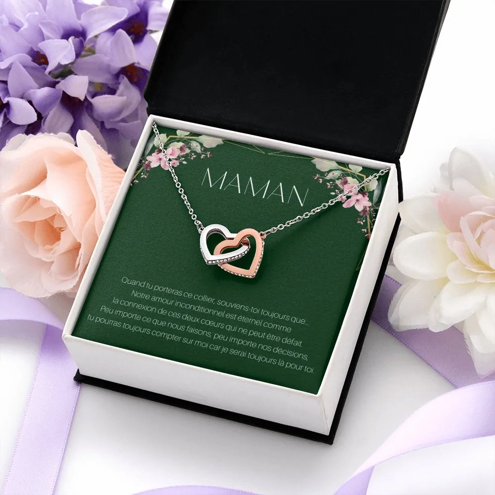 ONEMOM • Collier Déclaration Maman Double Cœur