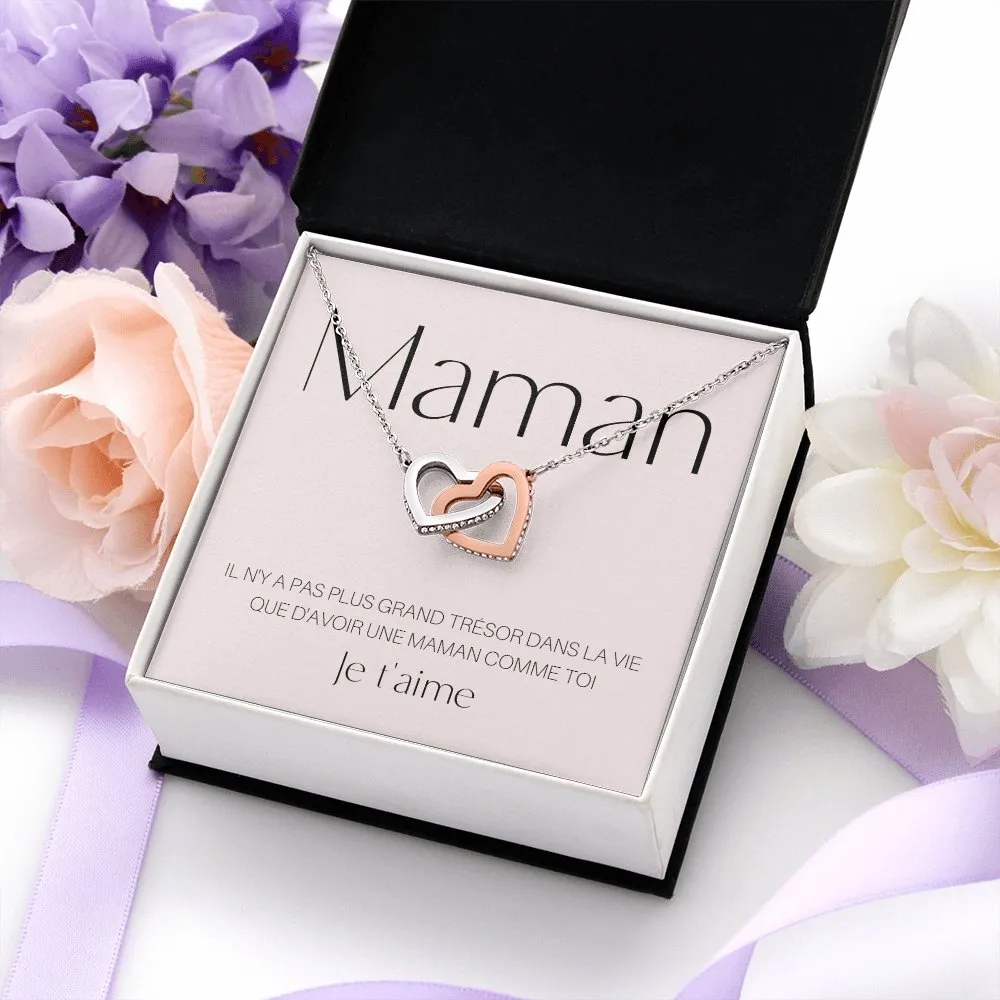 ONEMOM • Collier Déclaration Maman Double Cœur