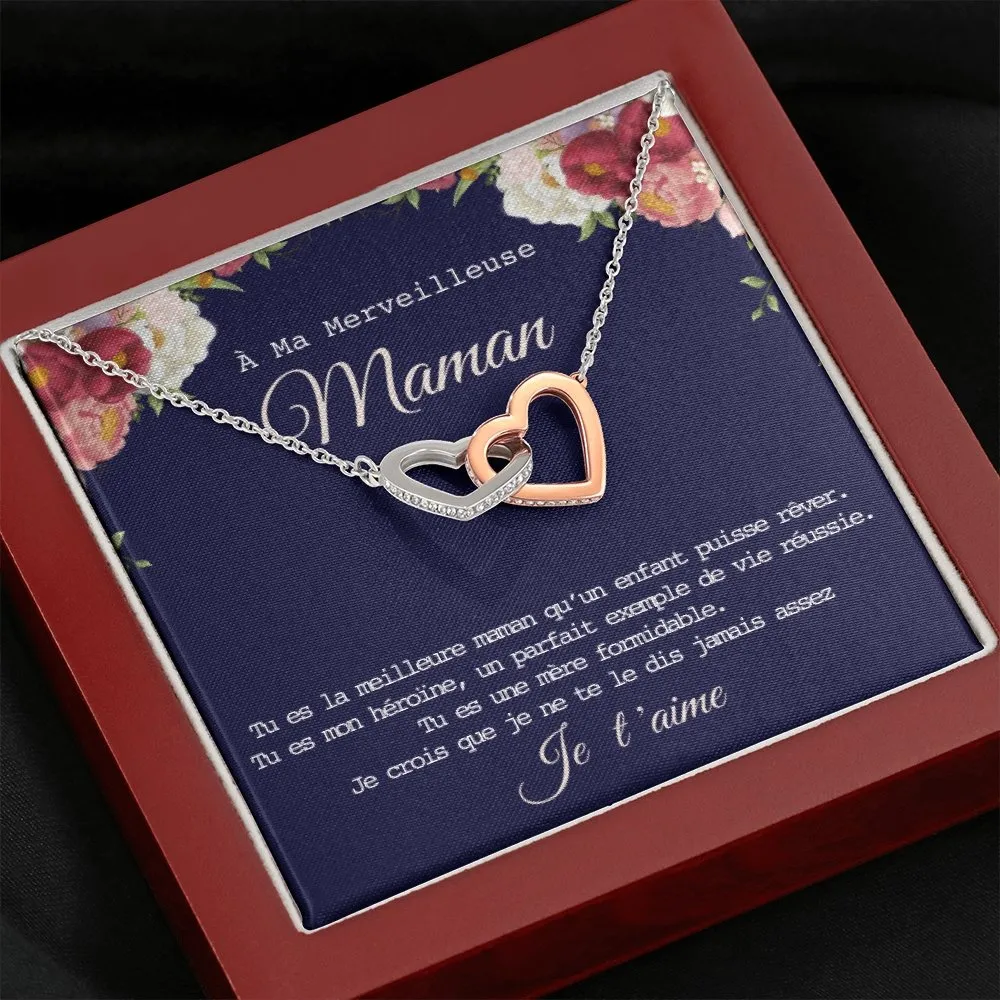ONEMOM • Collier Déclaration Maman Double Cœur