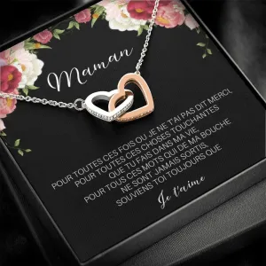 ONEMOM • Collier Déclaration Maman Double Cœur