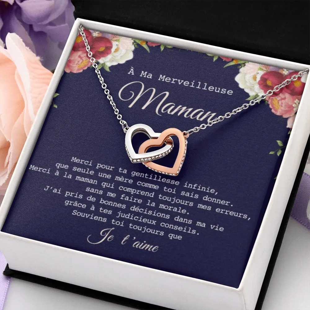 ONEMOM • Collier Déclaration Maman Double Cœur