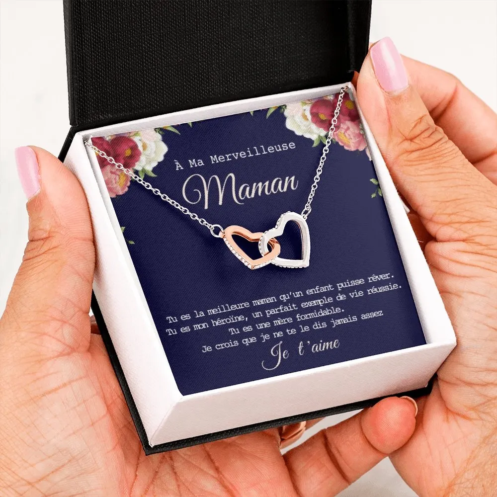 ONEMOM • Collier Déclaration Maman Double Cœur