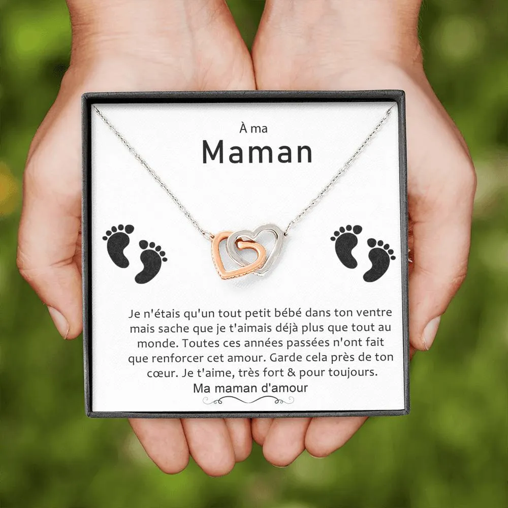 ONEMOM • Collier Déclaration Maman Double Cœur