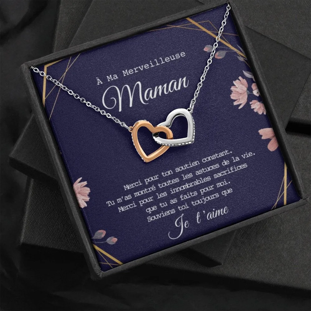 ONEMOM • Collier Déclaration Maman Double Cœur