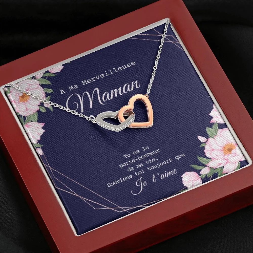 ONEMOM • Collier Déclaration Maman Double Cœur
