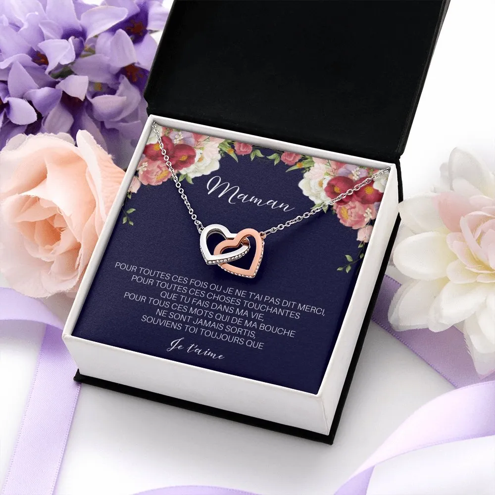 ONEMOM • Collier Déclaration Maman Double Cœur