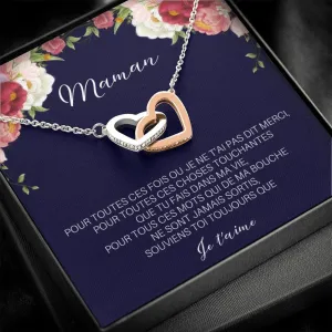ONEMOM • Collier Déclaration Maman Double Cœur