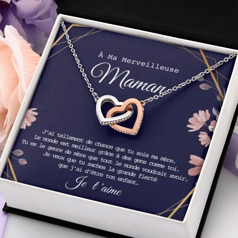 ONEMOM • Collier Déclaration Maman Double Cœur