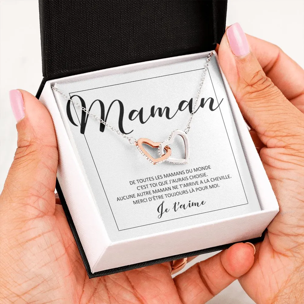 ONEMOM • Collier Déclaration Maman Double Cœur