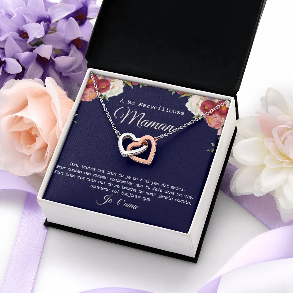 ONEMOM • Collier Déclaration Maman Double Cœur