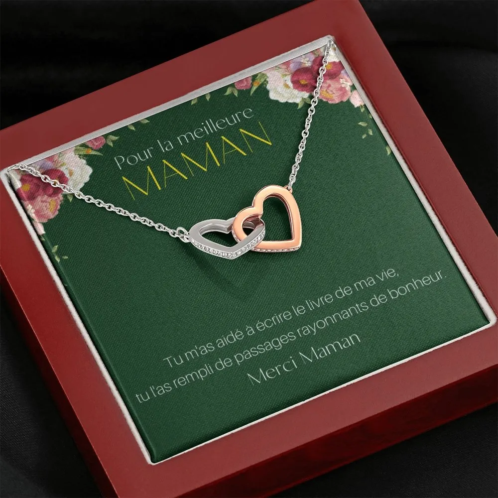 ONEMOM • Collier Déclaration Maman Double Cœur