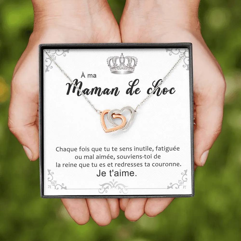 ONEMOM • Collier Déclaration Maman Double Cœur